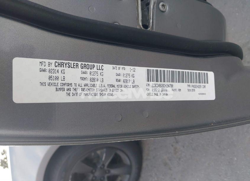 Photo 9 of 2012 Dodge Charger SE (VIN 2C3CDXBG9CH194780)