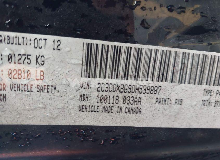 Photo 9 of 2013 Dodge Charger SE (VIN 2C3CDXBG9DH539887)