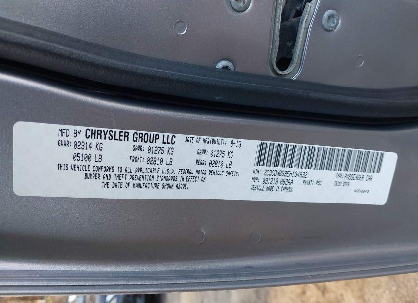 Photo 9 of 2014 Dodge Charger SE (VIN 2C3CDXBG9EH134632)