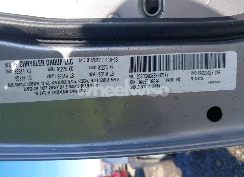 Photo 9 of 2014 Dodge Charger SE (VIN 2C3CDXBG9EH147140)