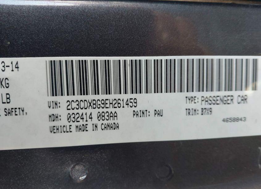 Photo 9 of 2014 Dodge Charger SE (VIN 2C3CDXBG9EH261459)