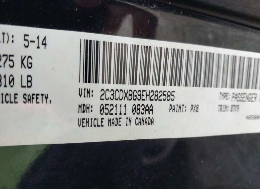 Photo 9 of 2014 Dodge Charger SE (VIN 2C3CDXBG9EH282585)