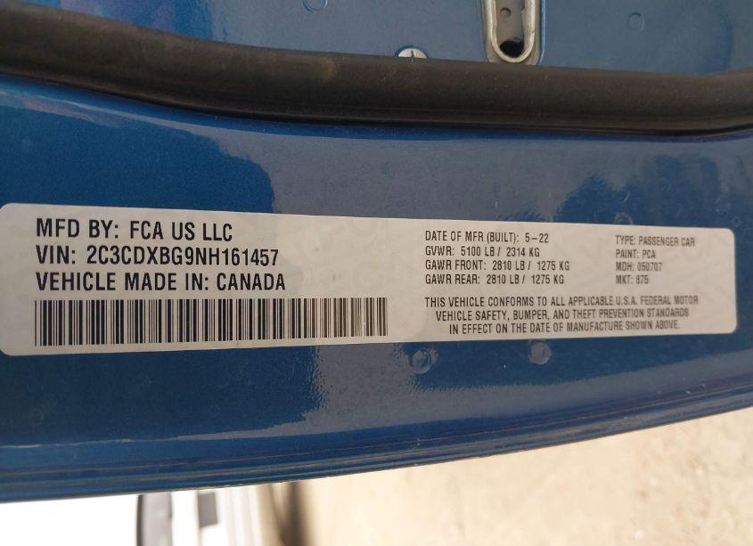 Photo 9 of 2022 Dodge Charger SXT RWD (VIN 2C3CDXBG9NH161457)