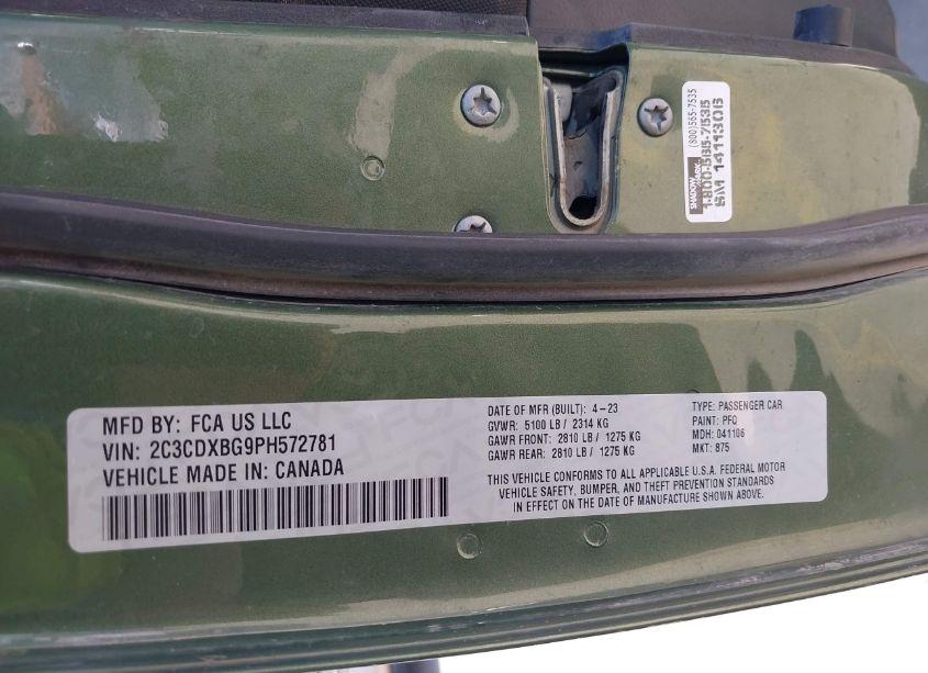 Photo 9 of 2023 Dodge Charger SXT (VIN 2C3CDXBG9PH572781)