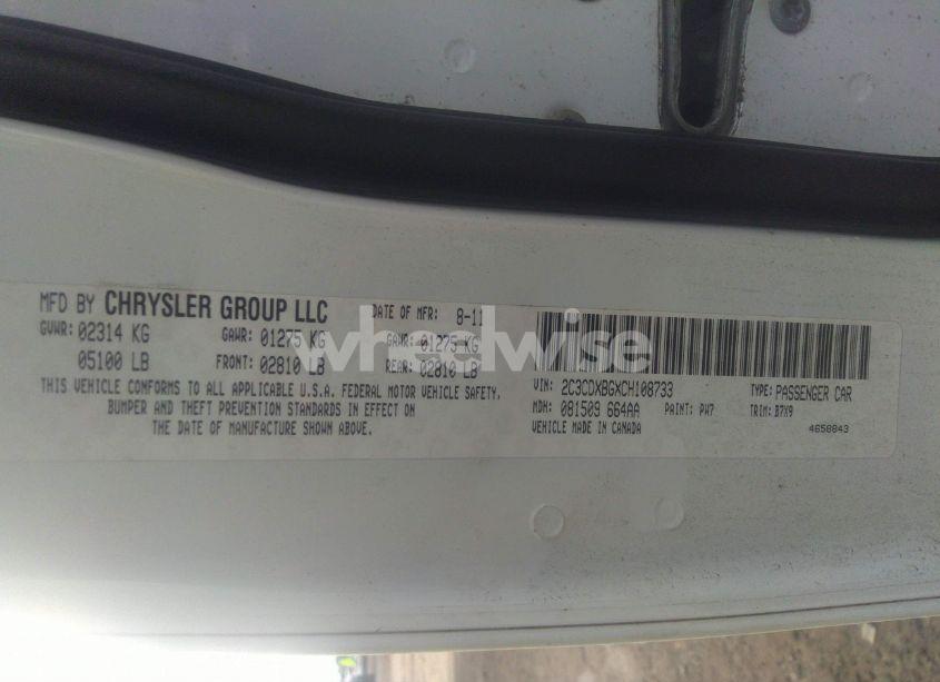 Photo 9 of 2012 Dodge Charger SE (VIN 2C3CDXBGXCH108733)