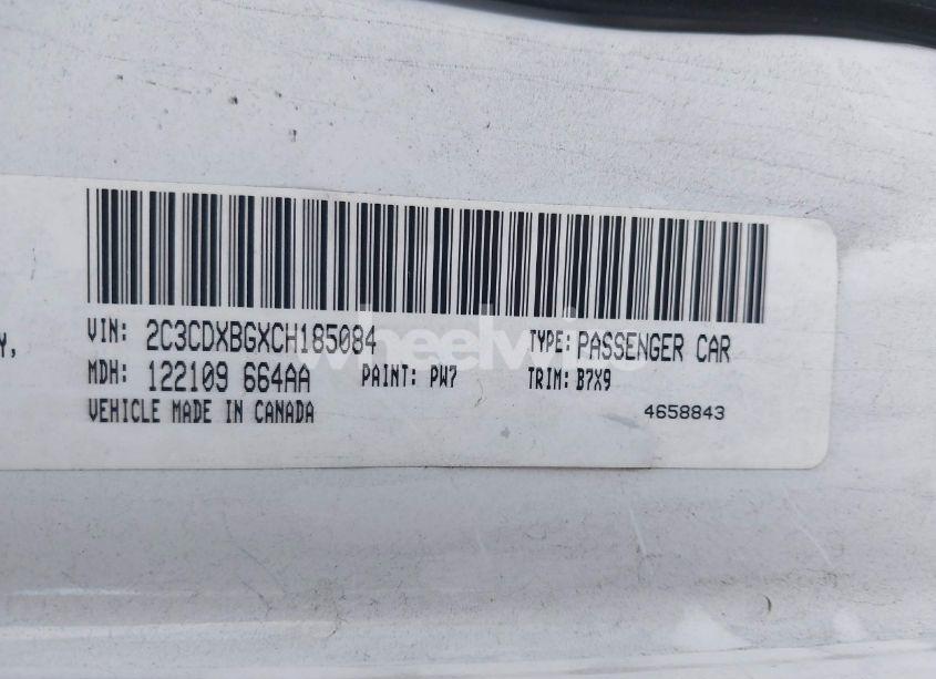 Photo 9 of 2012 Dodge Charger SE (VIN 2C3CDXBGXCH185084)