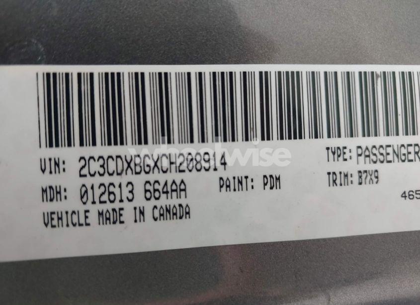 Photo 9 of 2012 Dodge Charger SE (VIN 2C3CDXBGXCH208914)