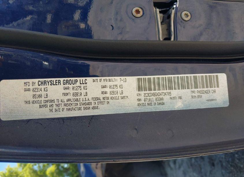 Photo 9 of 2013 Dodge Charger SE (VIN 2C3CDXBGXDH734705)