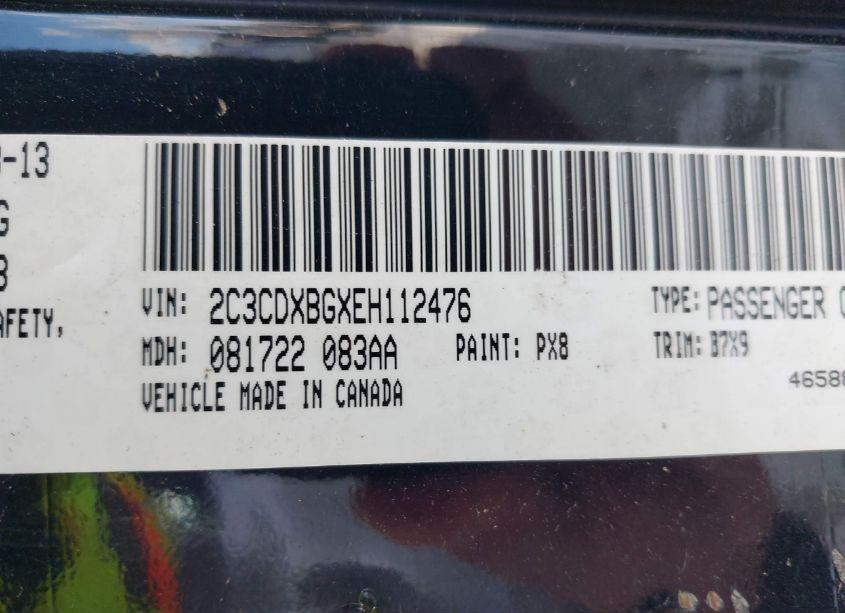 Photo 9 of 2014 Dodge Charger SE (VIN 2C3CDXBGXEH112476)