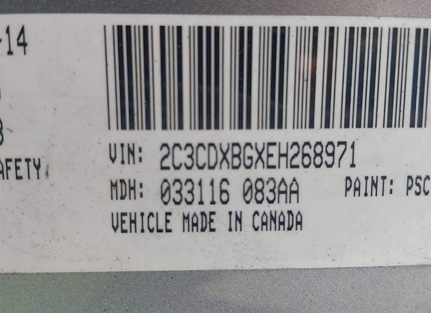 Photo 9 of 2014 Dodge Charger SE (VIN 2C3CDXBGXEH268971)