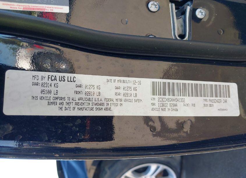 Photo 9 of 2017 Dodge Charger SE RWD (VIN 2C3CDXBGXHH541332)