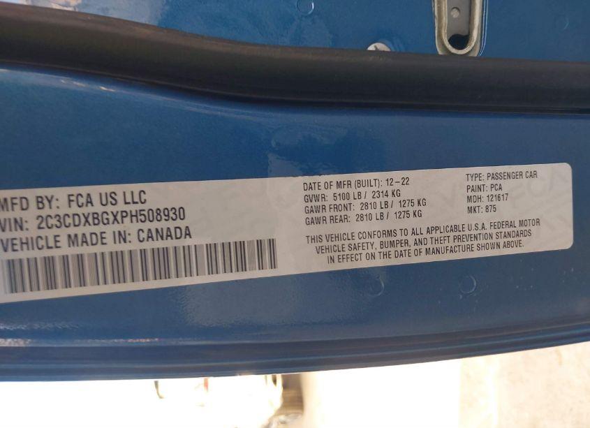 Photo 9 of 2023 Dodge Charger SXT (VIN 2C3CDXBGXPH508930)