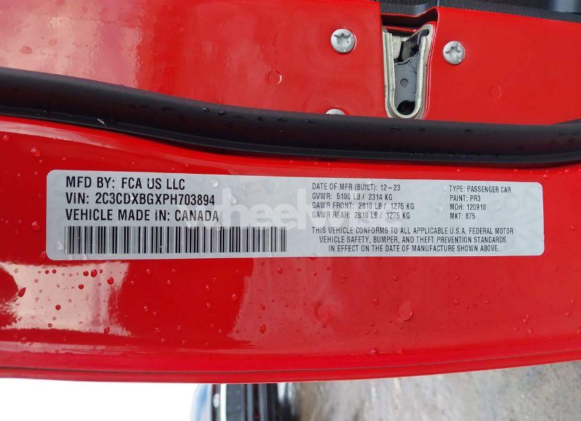 Photo 9 of 2023 Dodge Charger SXT (VIN 2C3CDXBGXPH703894)