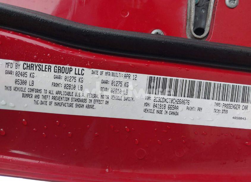 Photo 9 of 2012 Dodge Charger R/T (VIN 2C3CDXCT0CH260676)