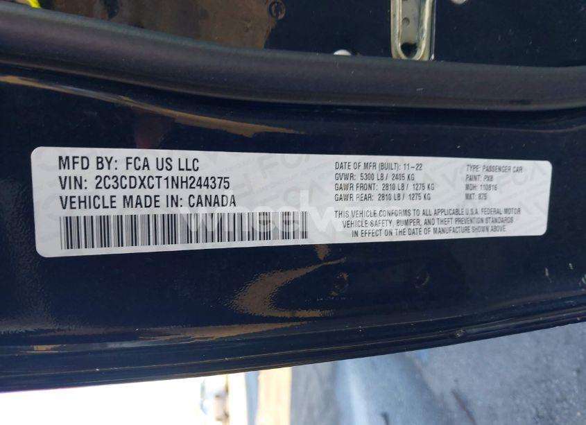 Photo 9 of 2022 Dodge Charger R/T (VIN 2C3CDXCT1NH244375)