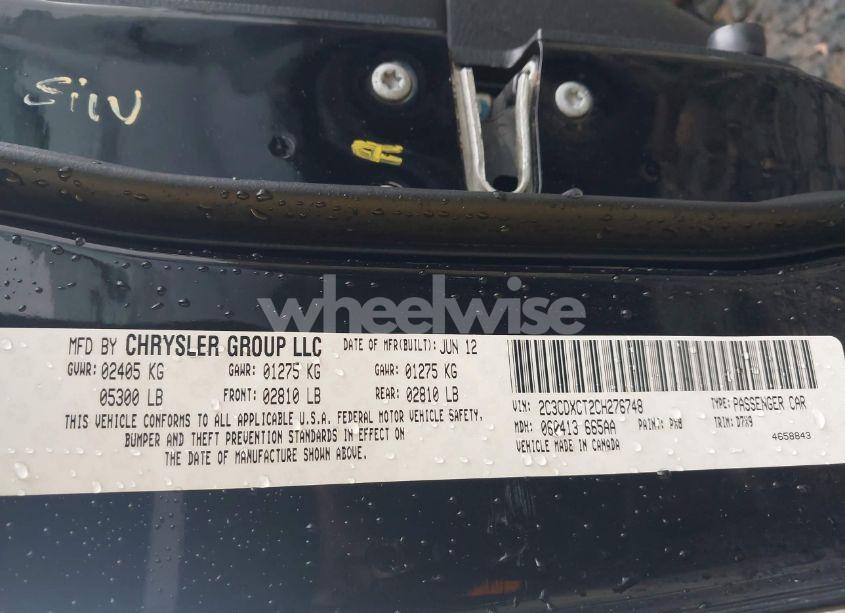 Photo 9 of 2012 Dodge Charger R/T (VIN 2C3CDXCT2CH276748)