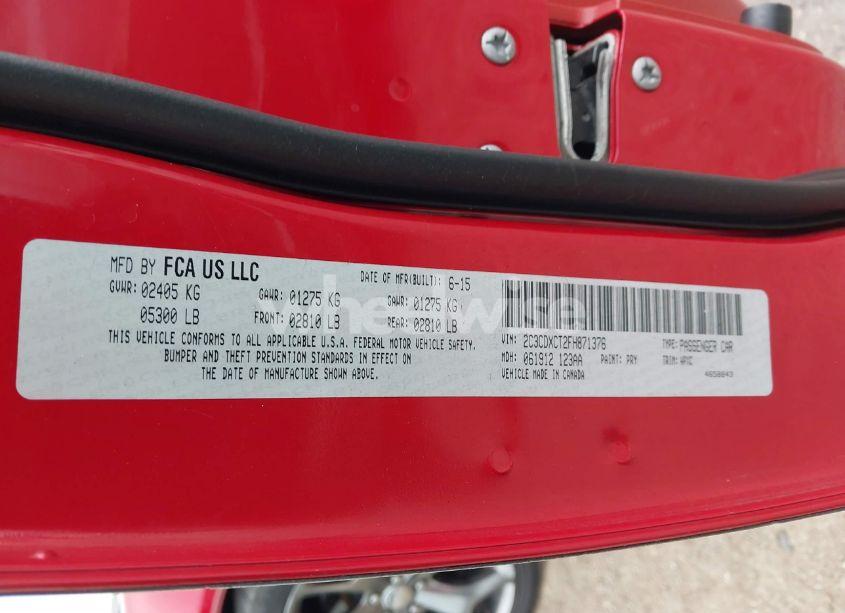 Photo 9 of 2015 Dodge Charger R/T (VIN 2C3CDXCT2FH871376)