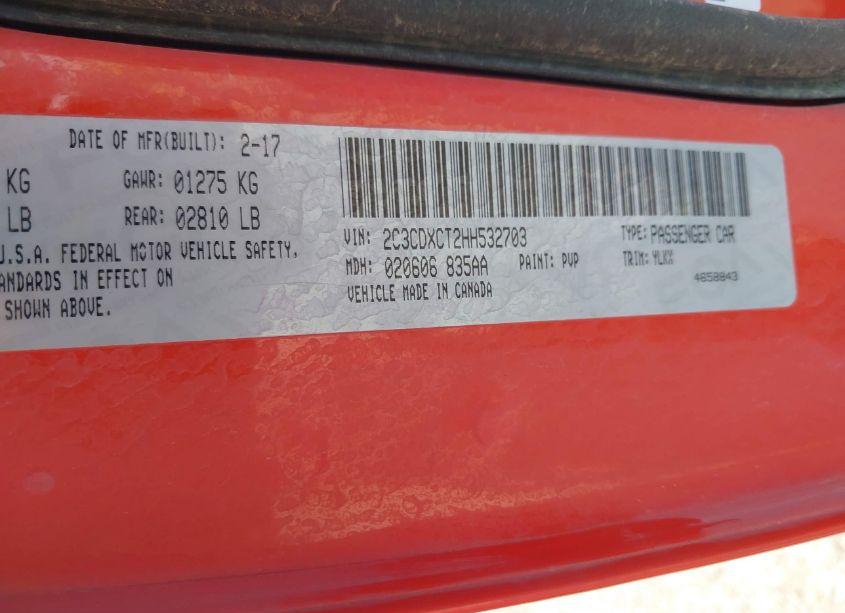 Photo 9 of 2017 Dodge Charger DAYTONA 340 RWD (VIN 2C3CDXCT2HH532703)