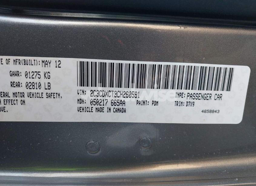 Photo 9 of 2012 Dodge Charger R/T (VIN 2C3CDXCT3CH260591)