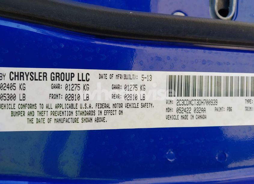 Photo 9 of 2013 Dodge Charger ROAD/TRACK (VIN 2C3CDXCT3DH700939)