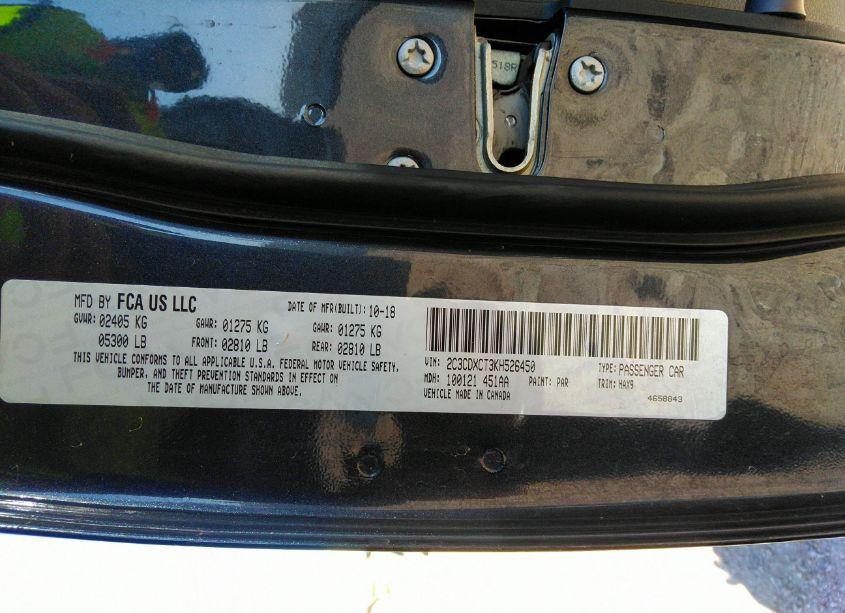 Photo 9 of 2019 Dodge Charger R/T RWD (VIN 2C3CDXCT3KH526450)