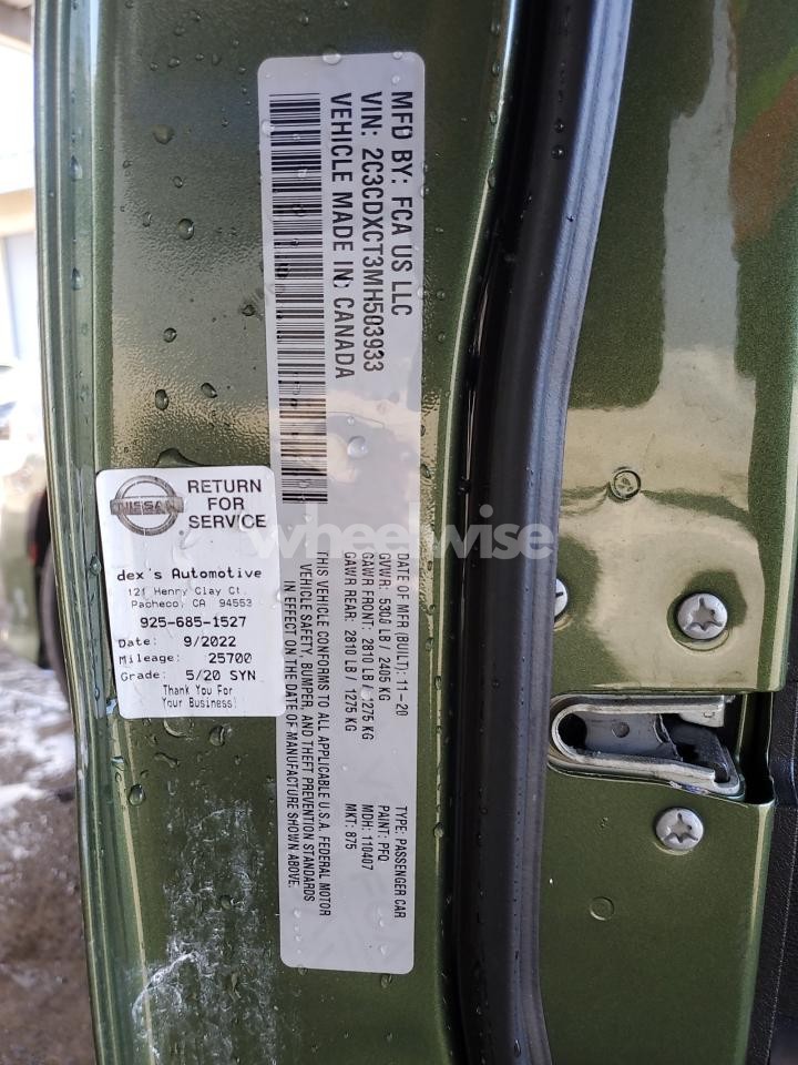 Photo 12 of 2021 DODGE CHARGER R/T (VIN 2C3CDXCT3MH503933)