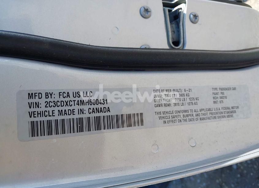 Photo 9 of 2021 Dodge Charger R/T RWD (VIN 2C3CDXCT4MH600431)