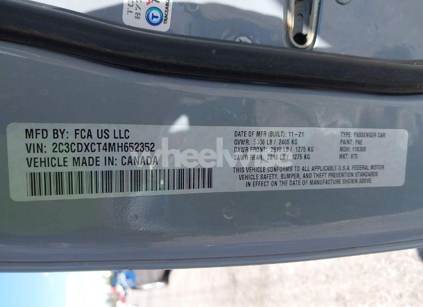 Photo 9 of 2021 Dodge Charger R/T RWD (VIN 2C3CDXCT4MH652352)