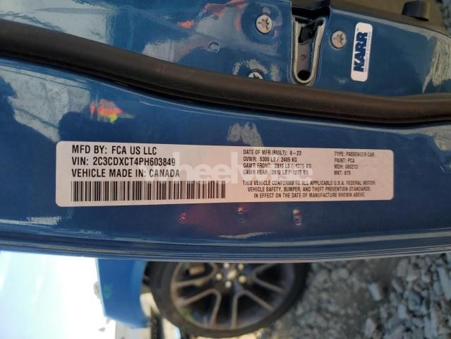 2023 DODGE CHARGER R/T (VIN 2C3CDXCT4PH603849) main photo