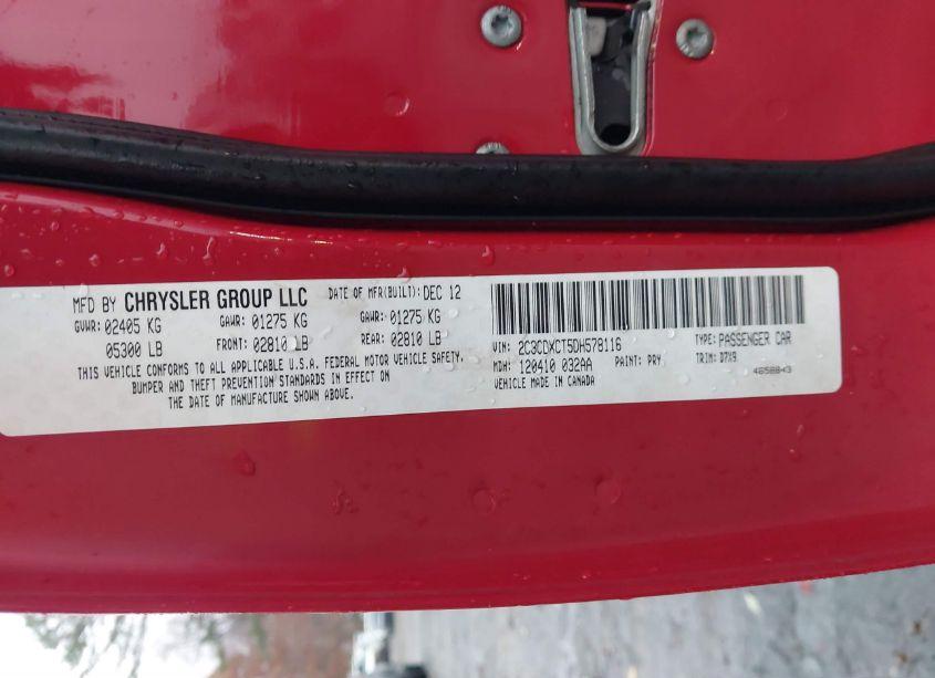 Photo 9 of 2013 Dodge Charger R/T (VIN 2C3CDXCT5DH578116)