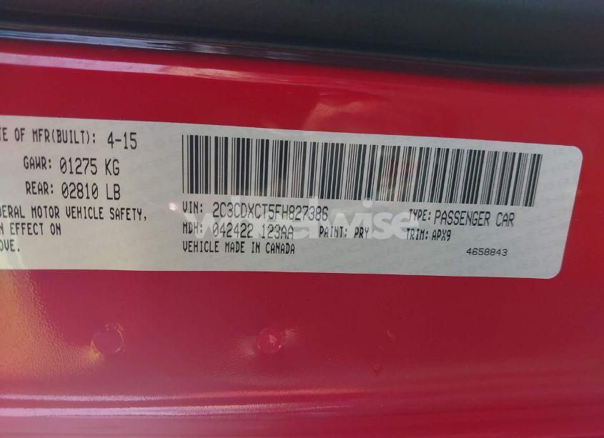 Photo 9 of 2015 Dodge Charger R/T (VIN 2C3CDXCT5FH827386)