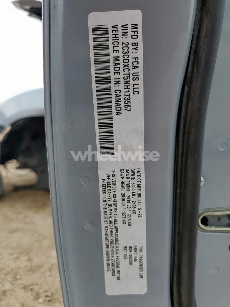 Photo 11 of 2022 DODGE CHARGER R/T (VIN 2C3CDXCT5NH173567)