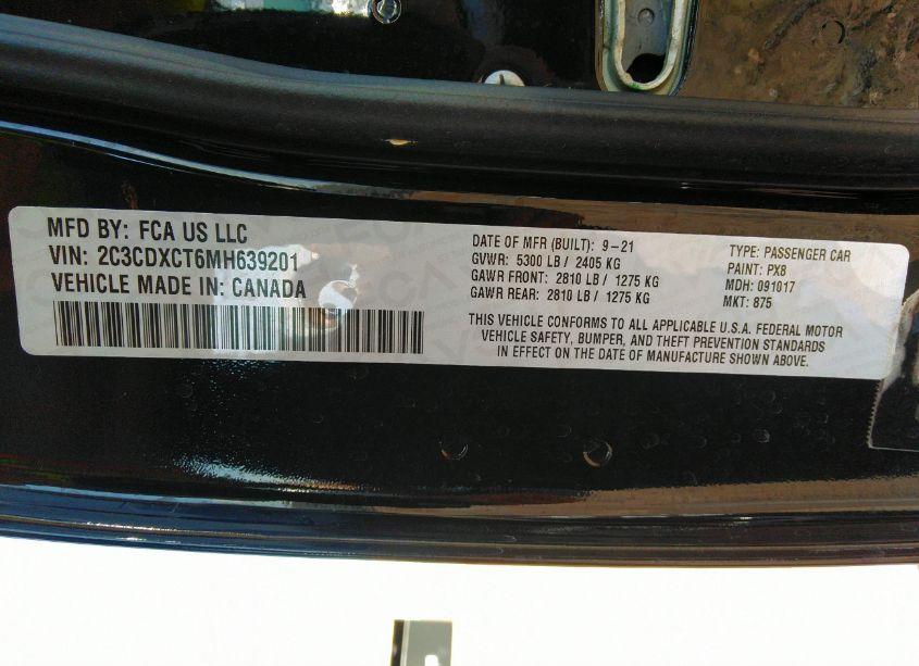 Photo 9 of 2021 Dodge Charger R/T RWD (VIN 2C3CDXCT6MH639201)