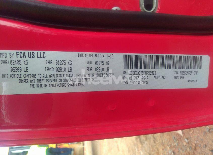 Photo 9 of 2015 Dodge Charger R/T (VIN 2C3CDXCT9FH759903)