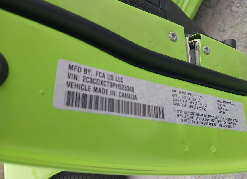 Photo 9 of 2023 Dodge Charger R/T (VIN 2C3CDXCT9PH523348)