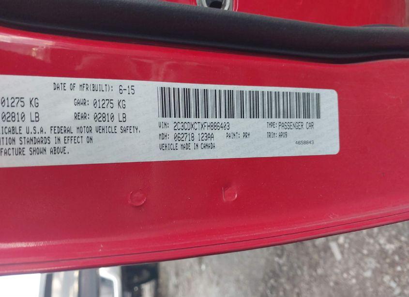 Photo 9 of 2015 Dodge Charger R/T (VIN 2C3CDXCTXFH886403)