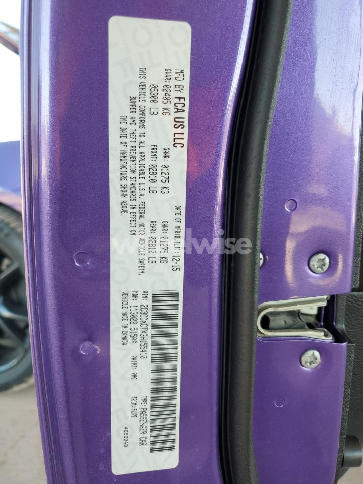 Photo 12 of 2016 DODGE CHARGER R/T (VIN 2C3CDXCTXGH155410)