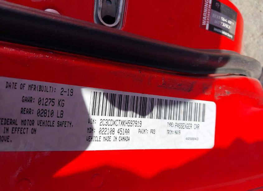 Photo 9 of 2019 Dodge Charger R/T RWD (VIN 2C3CDXCTXKH597919)