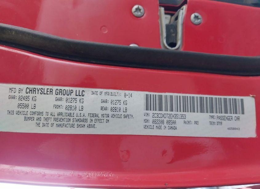 Photo 9 of 2014 Dodge Charger R/T (VIN 2C3CDXDT2EH351353)