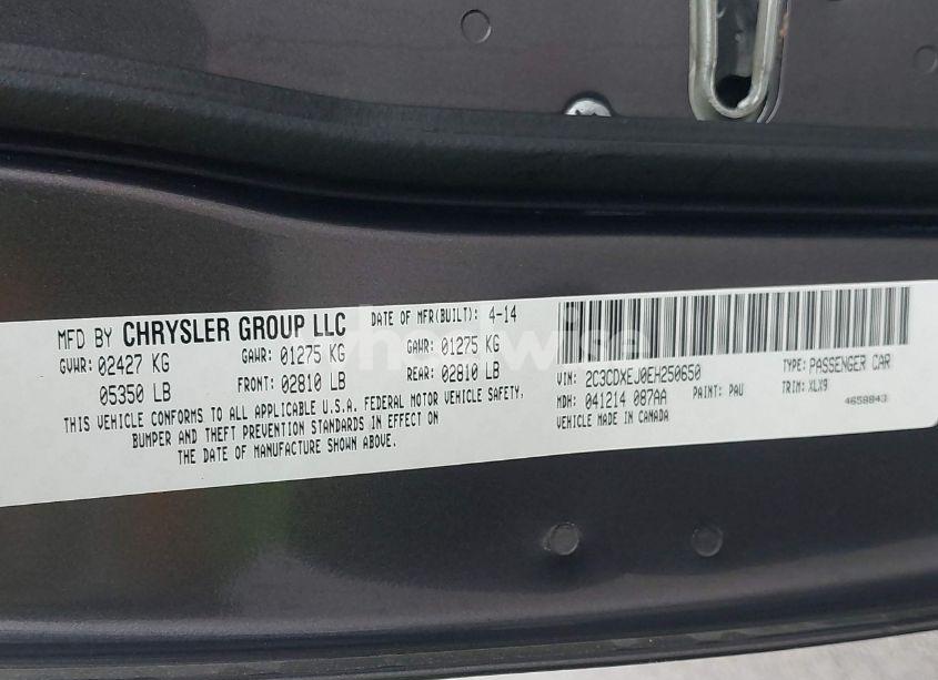 Photo 9 of 2014 Dodge Charger SRT8 (VIN 2C3CDXEJ0EH250650)