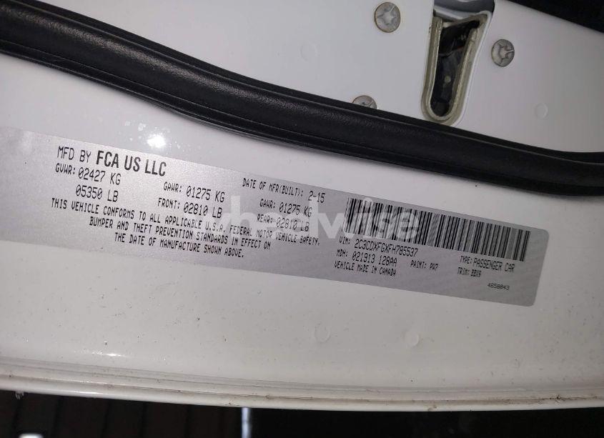 Photo 9 of 2015 Dodge Charger SE (VIN 2C3CDXFGXFH785537)