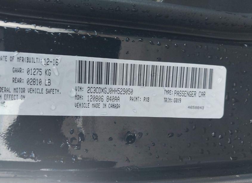 Photo 9 of 2017 Dodge Charger R/T SCAT PACK RWD (VIN 2C3CDXGJ0HH529050)