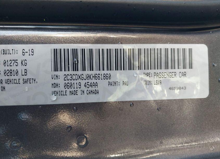 Photo 9 of 2019 Dodge Charger SCAT PACK RWD (VIN 2C3CDXGJ0KH661880)