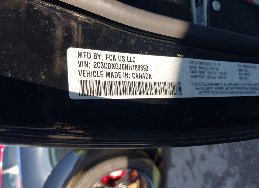 Photo 9 of 2022 Dodge Charger SCAT PACK WIDEBODY (VIN 2C3CDXGJ0NH189393)