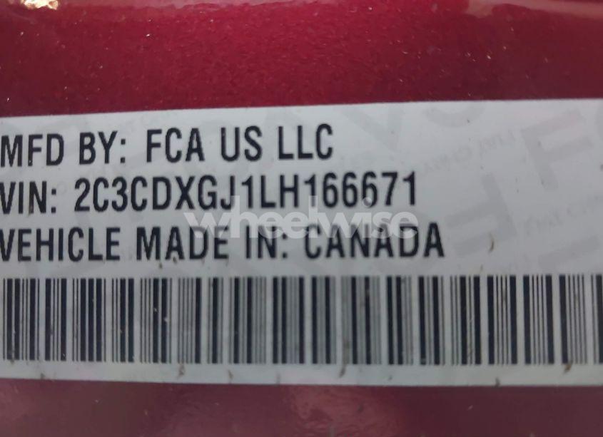 Photo 9 of 2020 Dodge Charger SCAT PACK WIDEBODY RWD (VIN 2C3CDXGJ1LH166671)