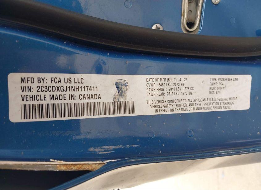 Photo 9 of 2022 Dodge Charger SCAT PACK WIDEBODY (VIN 2C3CDXGJ1NH117411)