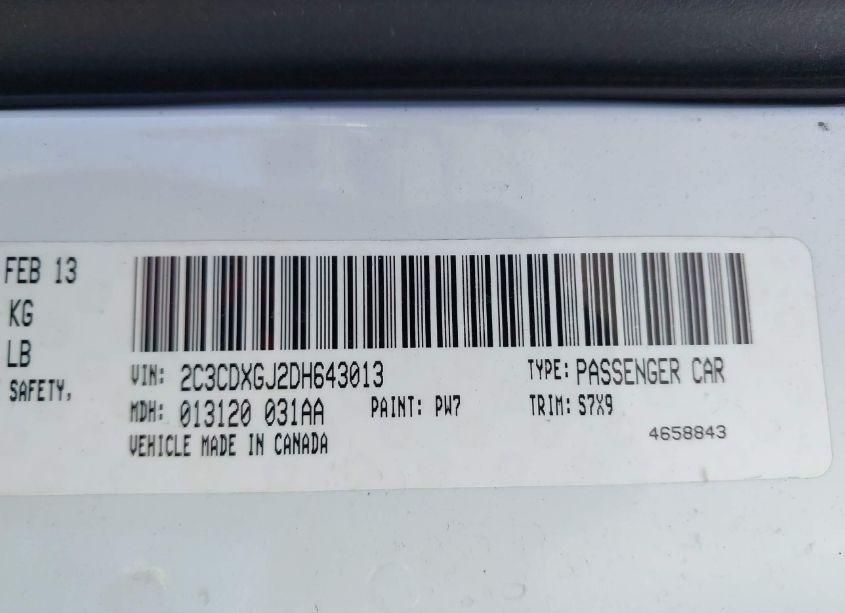 Photo 9 of 2013 Dodge Charger SRT8 SUPER BEE (VIN 2C3CDXGJ2DH643013)