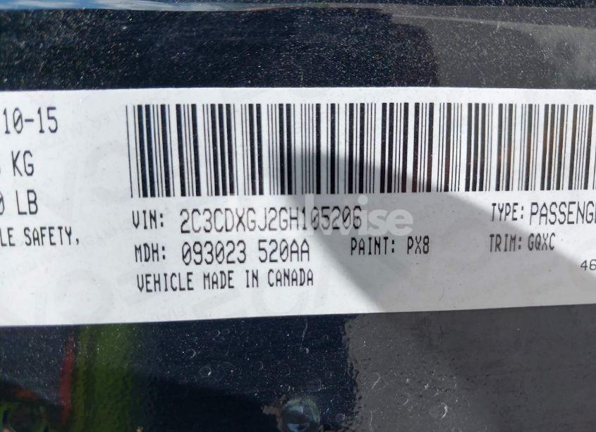 Photo 9 of 2016 Dodge Charger R/T SCAT PACK (VIN 2C3CDXGJ2GH105206)