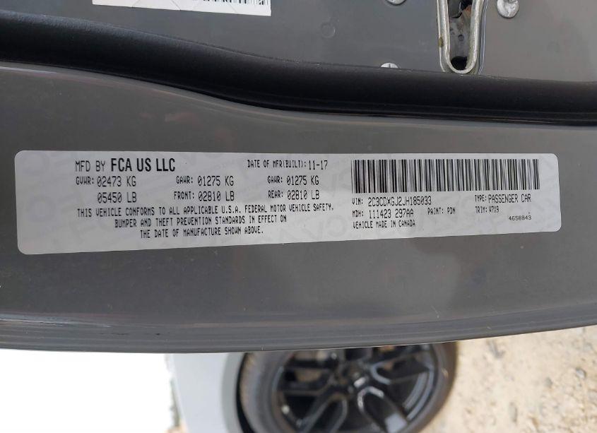 Photo 9 of 2018 Dodge Charger R/T SCAT PACK RWD (VIN 2C3CDXGJ2JH185033)