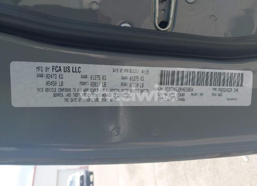 Photo 9 of 2019 Dodge Charger SCAT PACK RWD (VIN 2C3CDXGJ2KH633854)